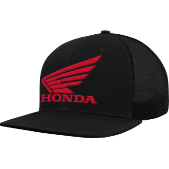 Main image of item: HONDA WING FLAT BILL HAT - BLACK/RED
